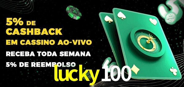 Promoções do cassino ao Vivo lucky100